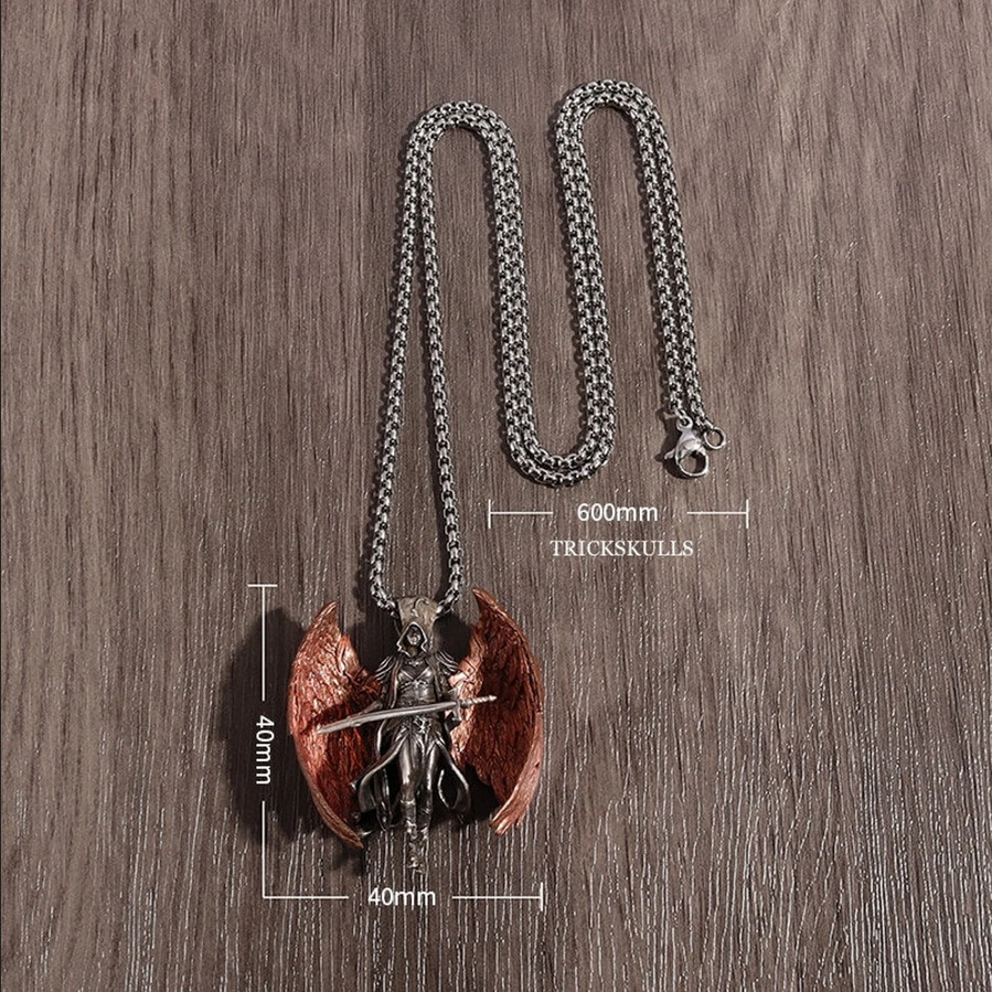 Winged Archangel Jewelry Multi-color Sexy Goddess Standing Pendant Necklace