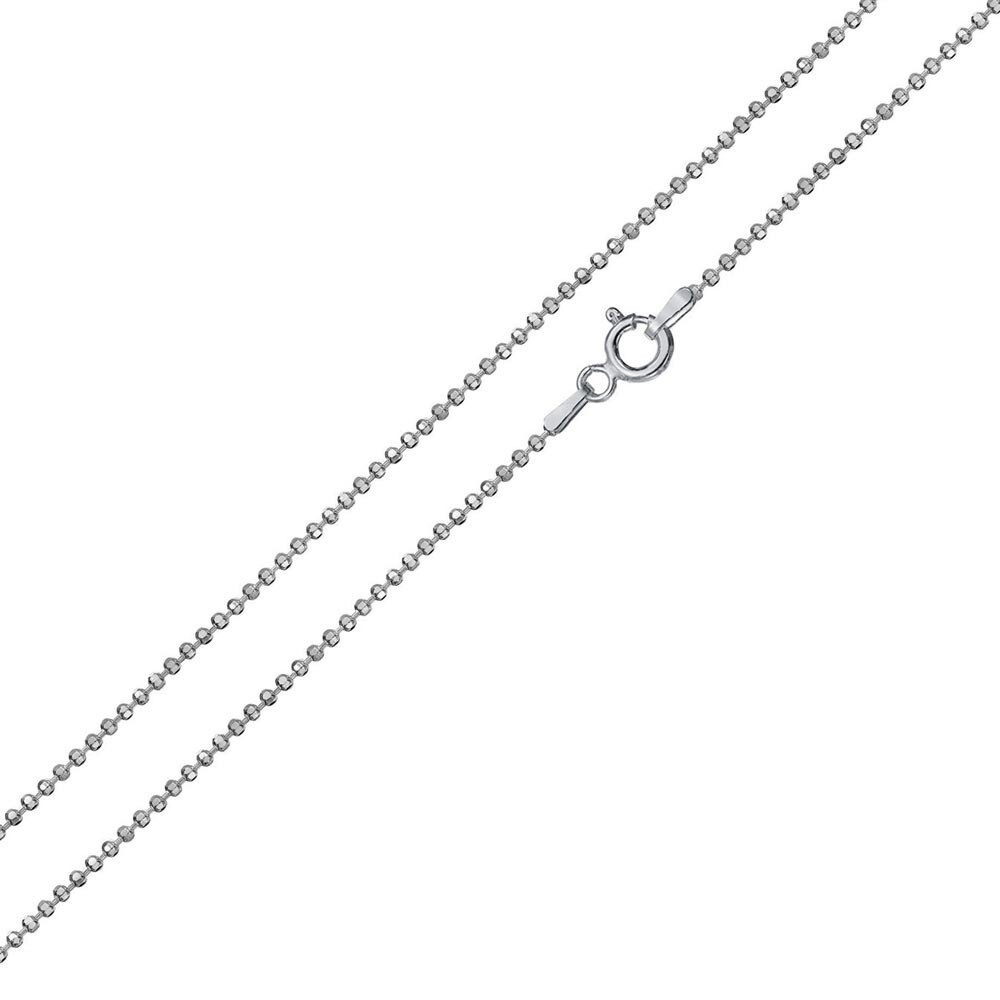 Sterling Silver 925 Diamond Cut Bead Chain 1.2 mm Italian Chain Necklace Z02