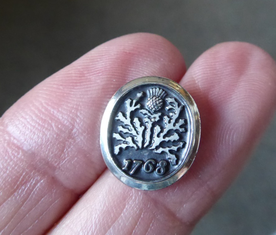 Vintage Sterling Silver Thistle Sales Award Pin of 1768 Britannica Society