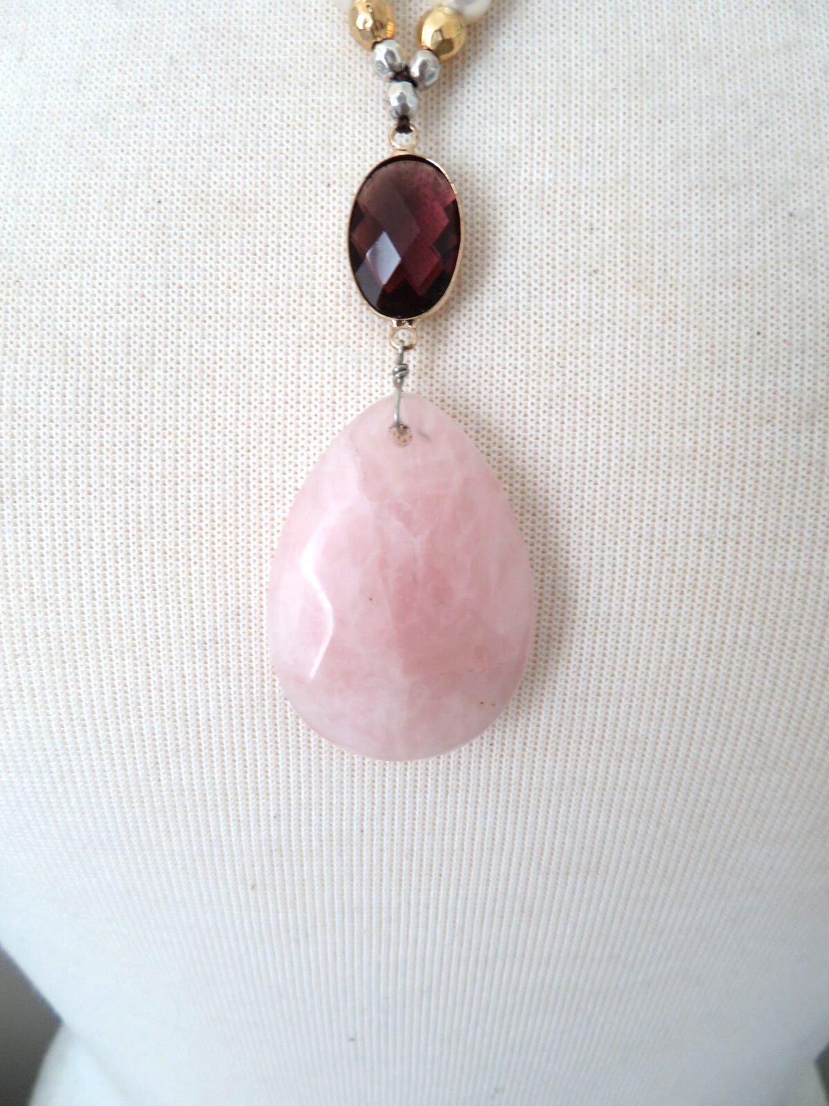 J.JILL ROSE QUARTZ NECKLACE16-22″