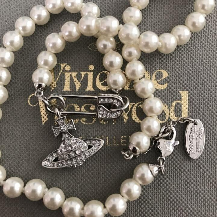 Vivienne Westwood Orb Necklace Choker White 1 Row Pearl Silver Outlet authentic