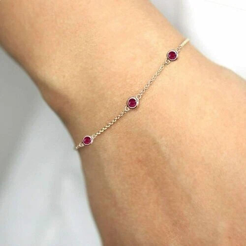 1 Ct Round Simulated Diamond Stunning Tannis Link Bracelet 14k Rose Gold Plated