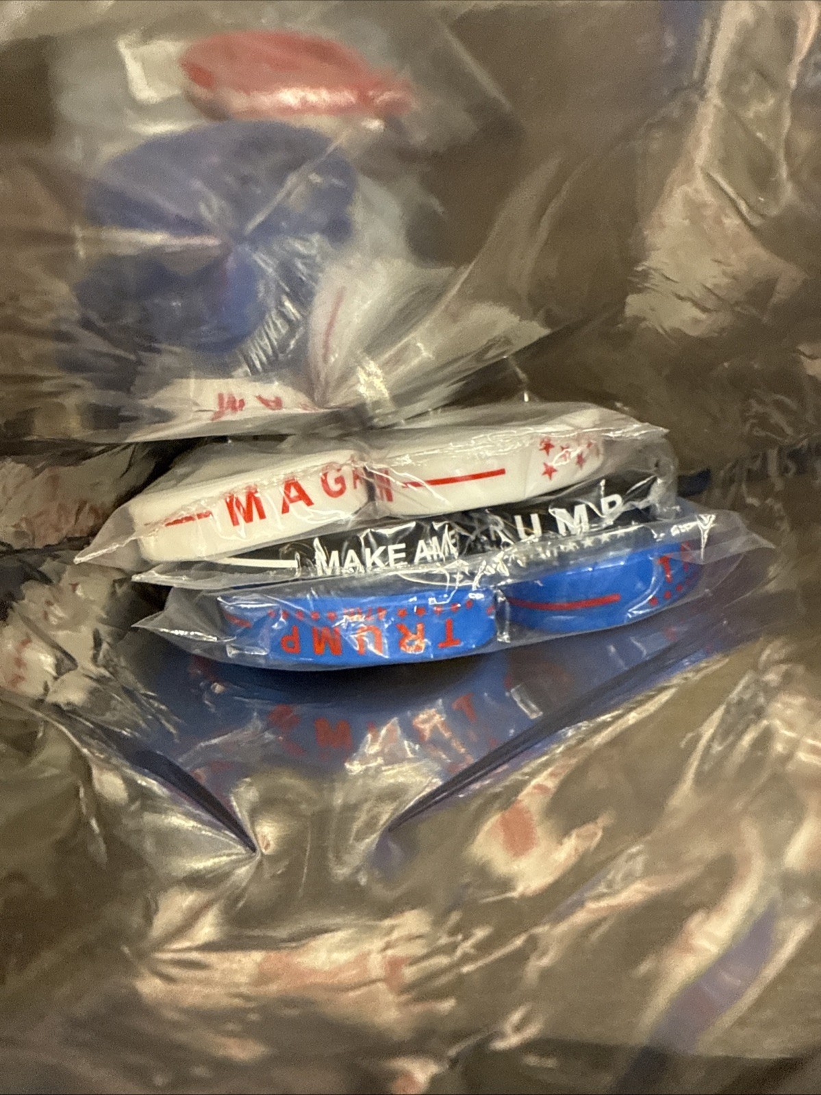 150 Pcs Unisex Donald Trump President Republican Bracelets MAGA Rubber USA