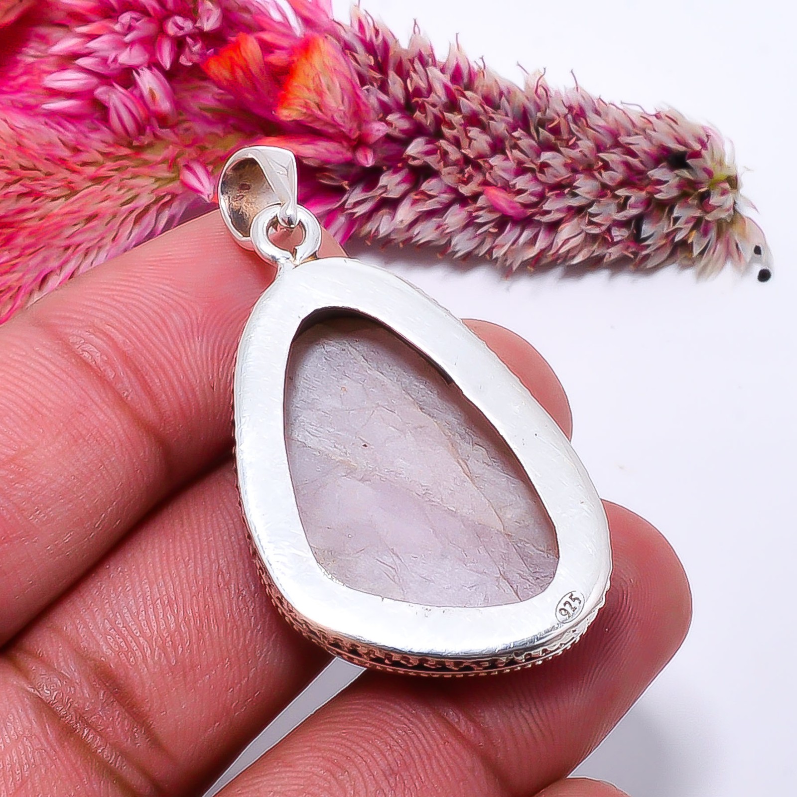 Pink Kunzite – Laghmanfine Art 925 Sterling Silver Pendant 1.79″ P10373114537