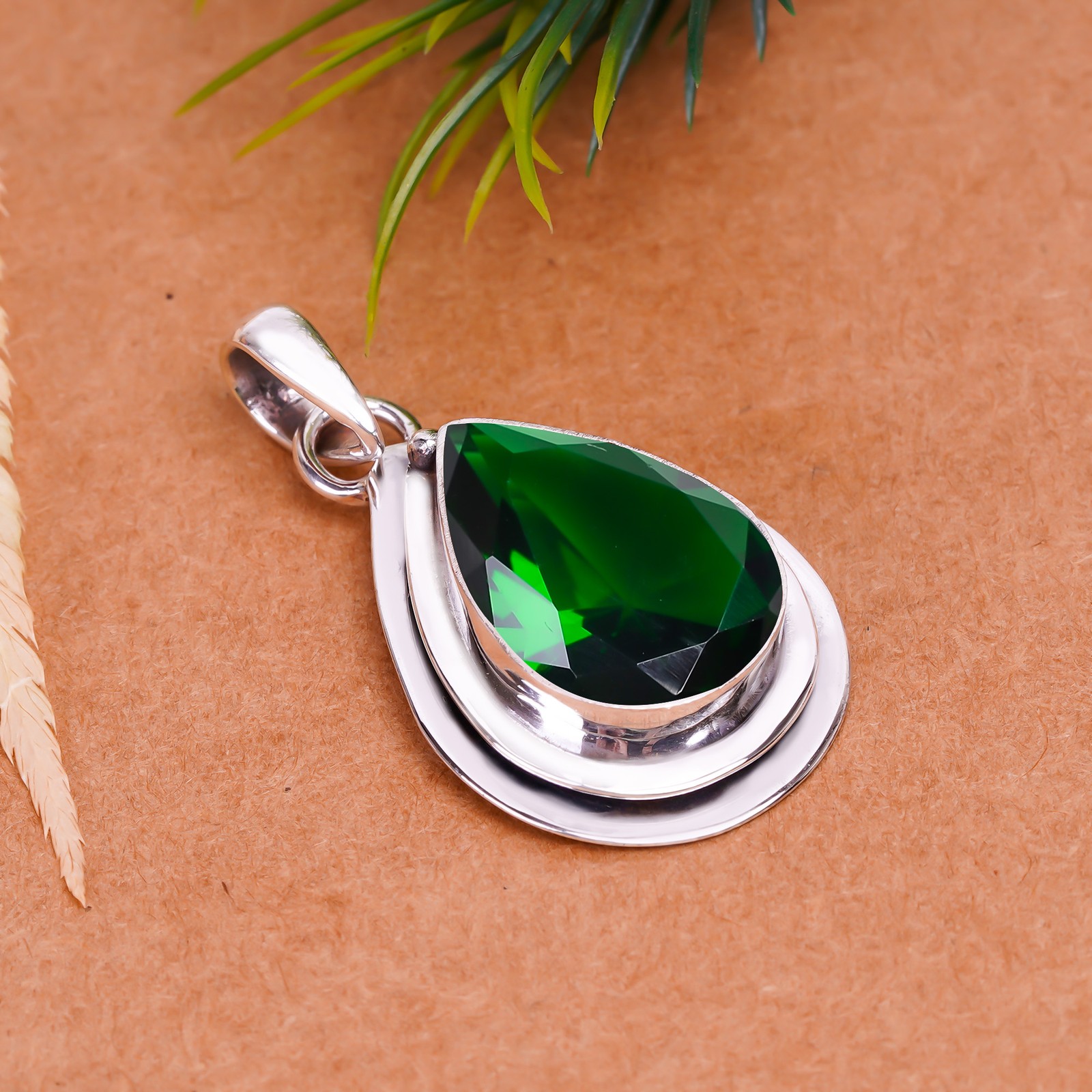 Chrome Diopside 925 Sterling Silver Pendant, Christmas Gift, Gift For Her P14969
