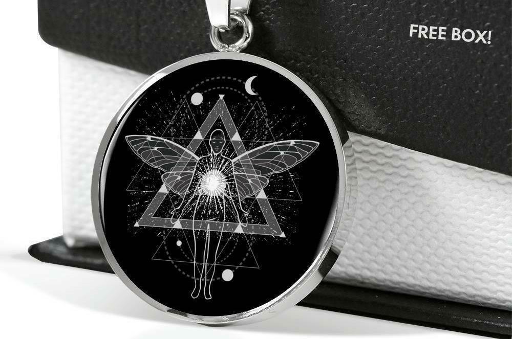 FAIRY STAR BUTTERFLY charm WING GALAXY pendant Sterling 925 Silver 22″ necklace