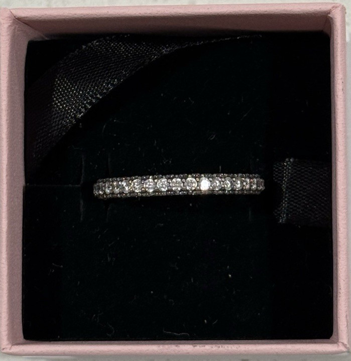 NEW Genuine Pandora Sterling Silver Timeless Pave Single-Row Ring Size 60 / 9