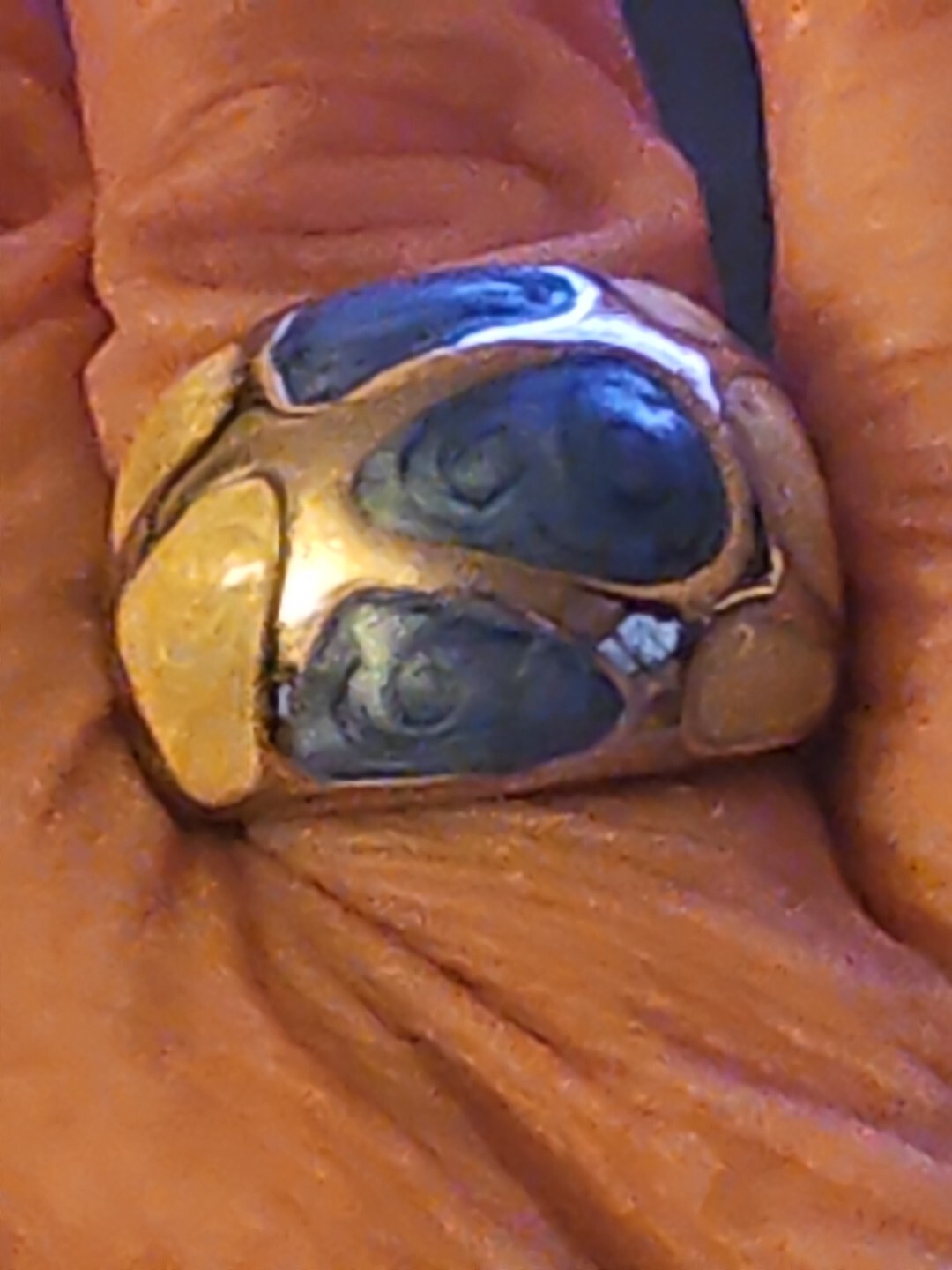 Enamel Silver Tone Dome Ring Size 8.75 NWOT