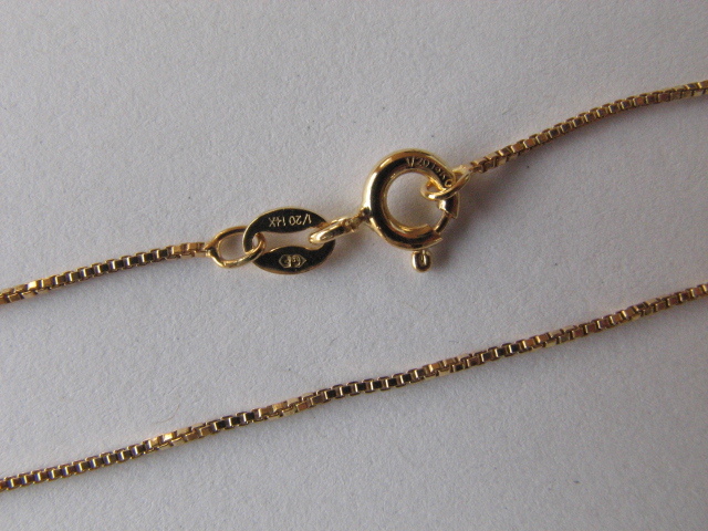 14K Gold Filled Box Chain Fine Necklace with Spring Clasp 18 inch / 45 cm