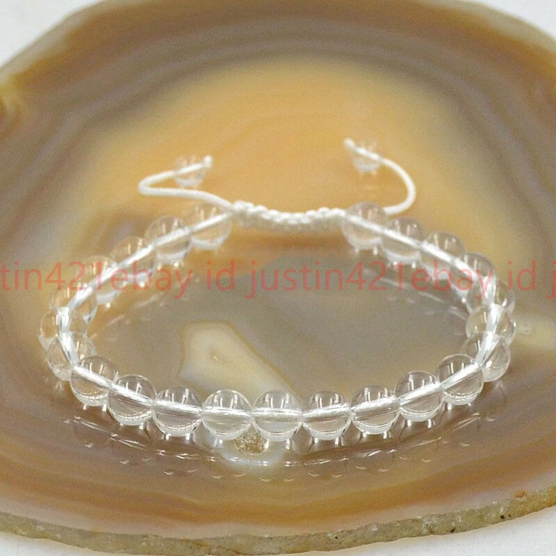 8/10/12mm Natural Multi-Color Rondelle Beads Gemstone Adjustable Bracelet 7.5”