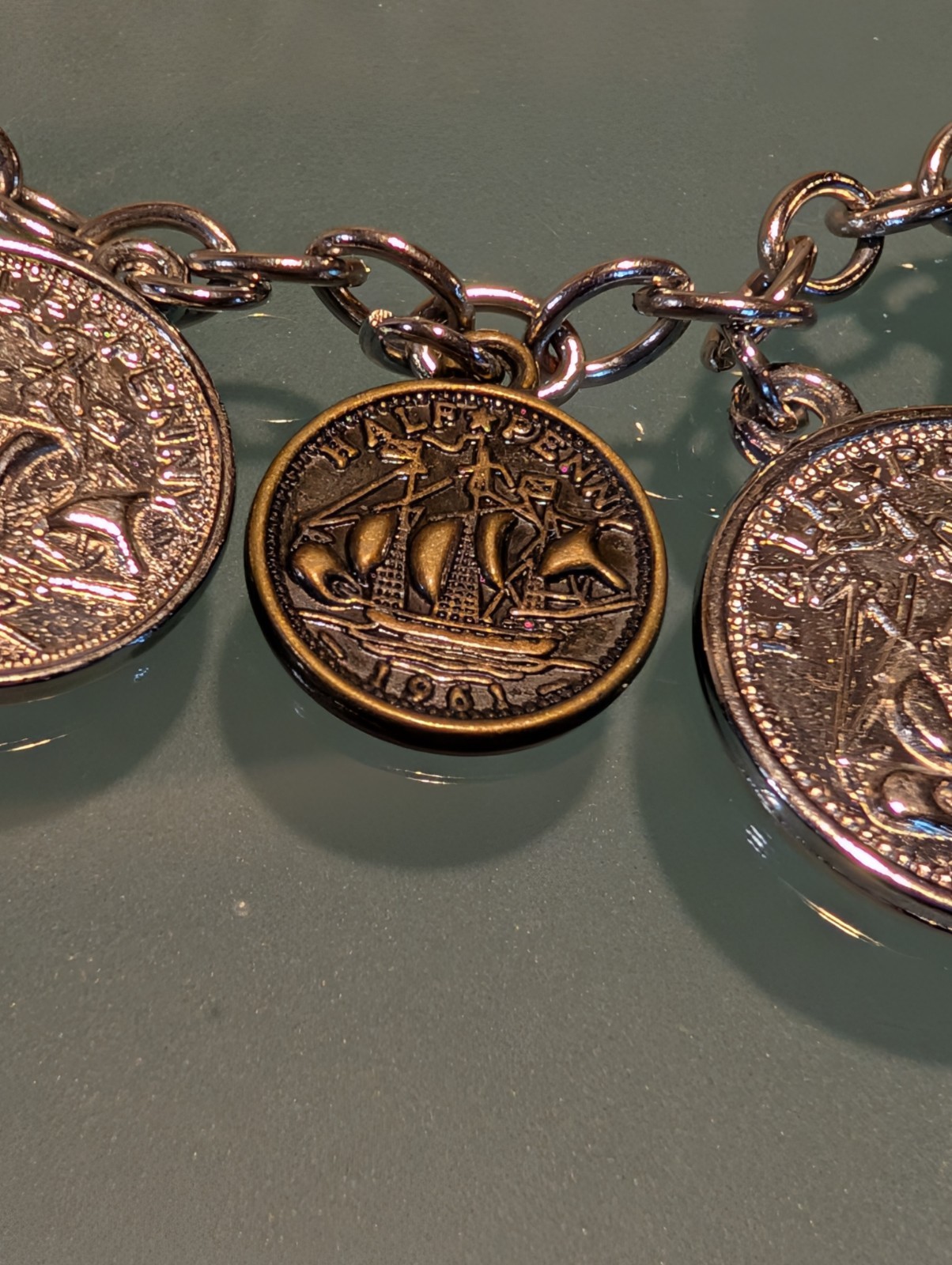Coin Charm Bracelet Elizabeth II Australian Coins Various Sizes