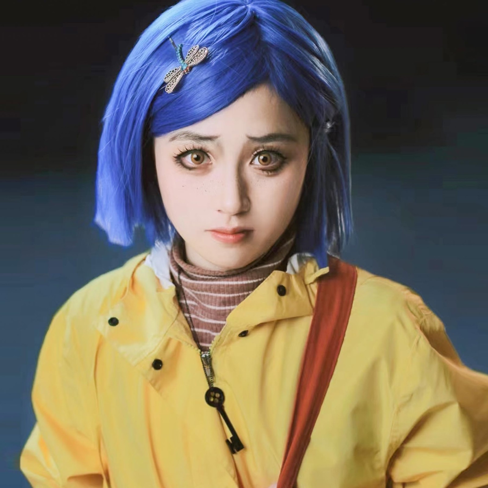 woxafo 3PCS Coraline Accessories Coraline Necklaces|Key Necklaces|Dragonfly Hair