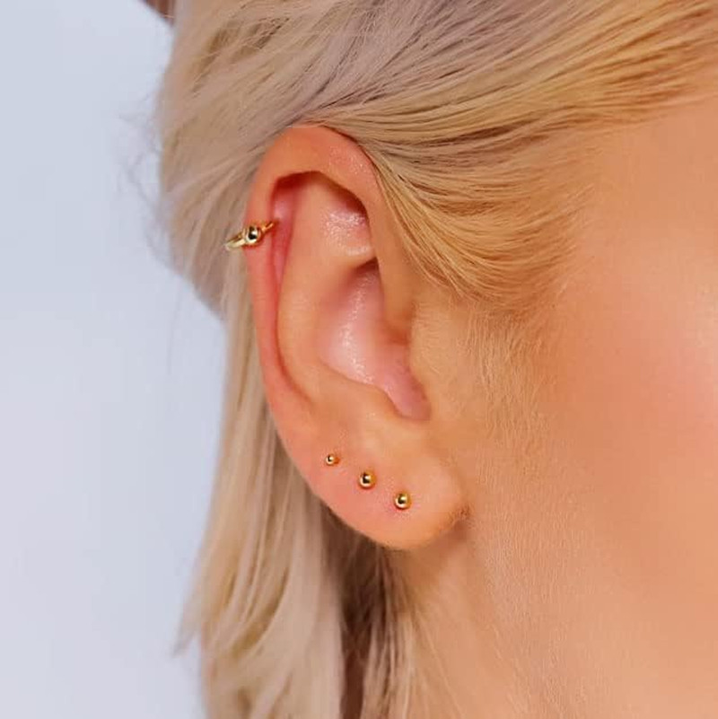 Flat Screw Back Ball Stud Earrings for Women Girls,2Mm 3Mm 4Mm 5Mm 6Mm Ball Earr