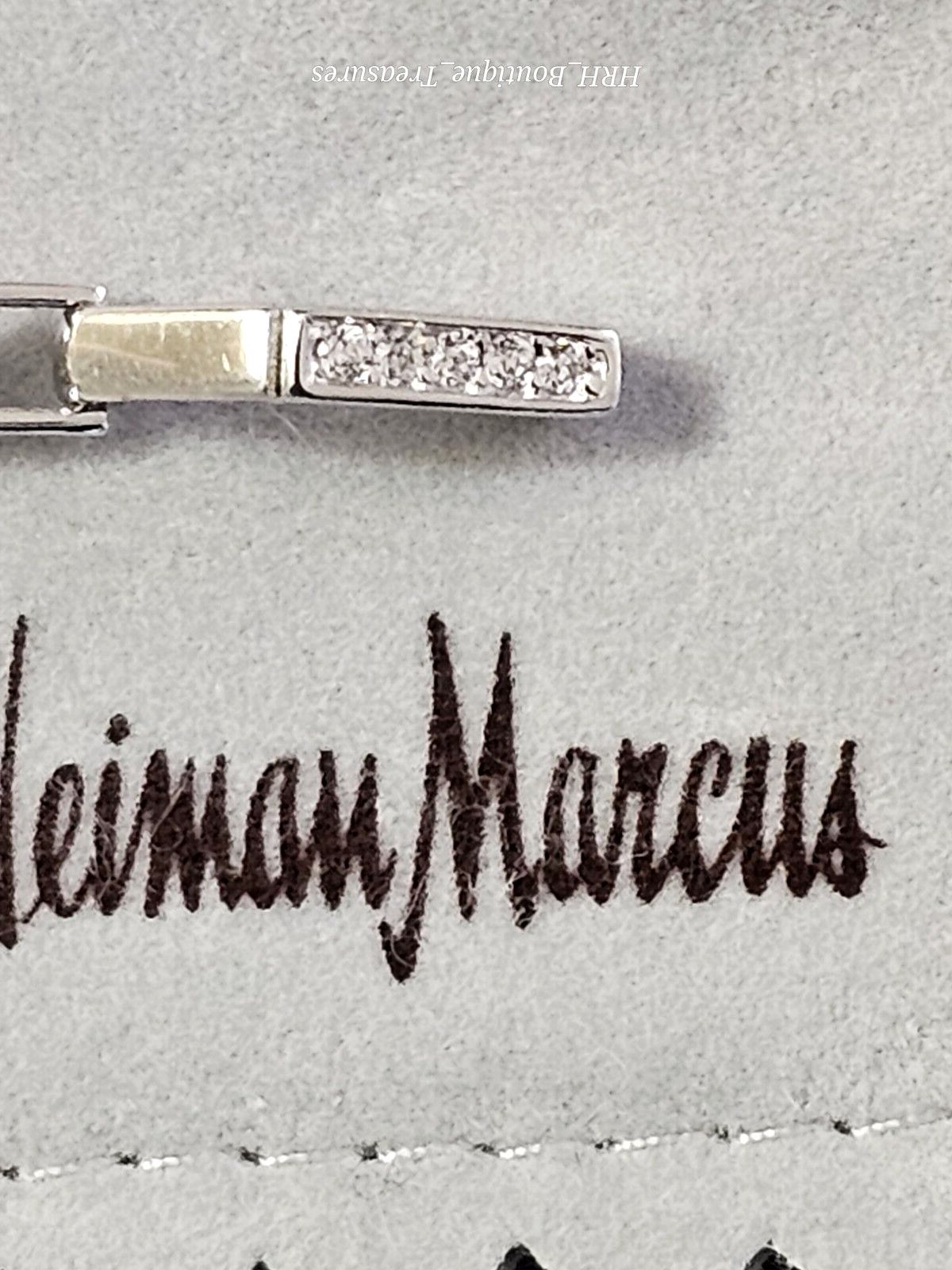 Vintage Neiman Marcus CZ Tennis Necklace 925 Sterling Rhodium Plated 16” New