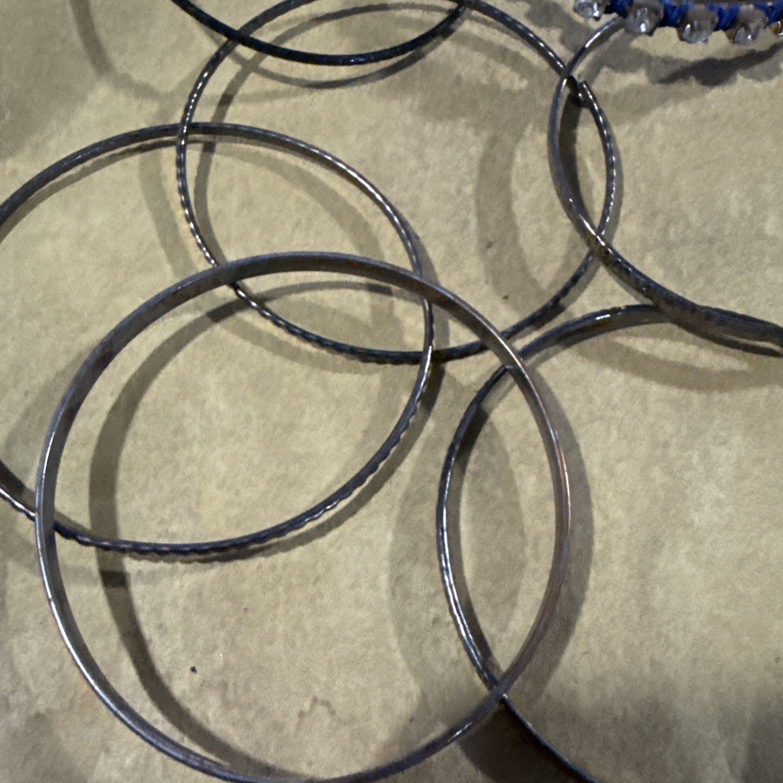 Bangle Bracelets Set (10) Silver and Black