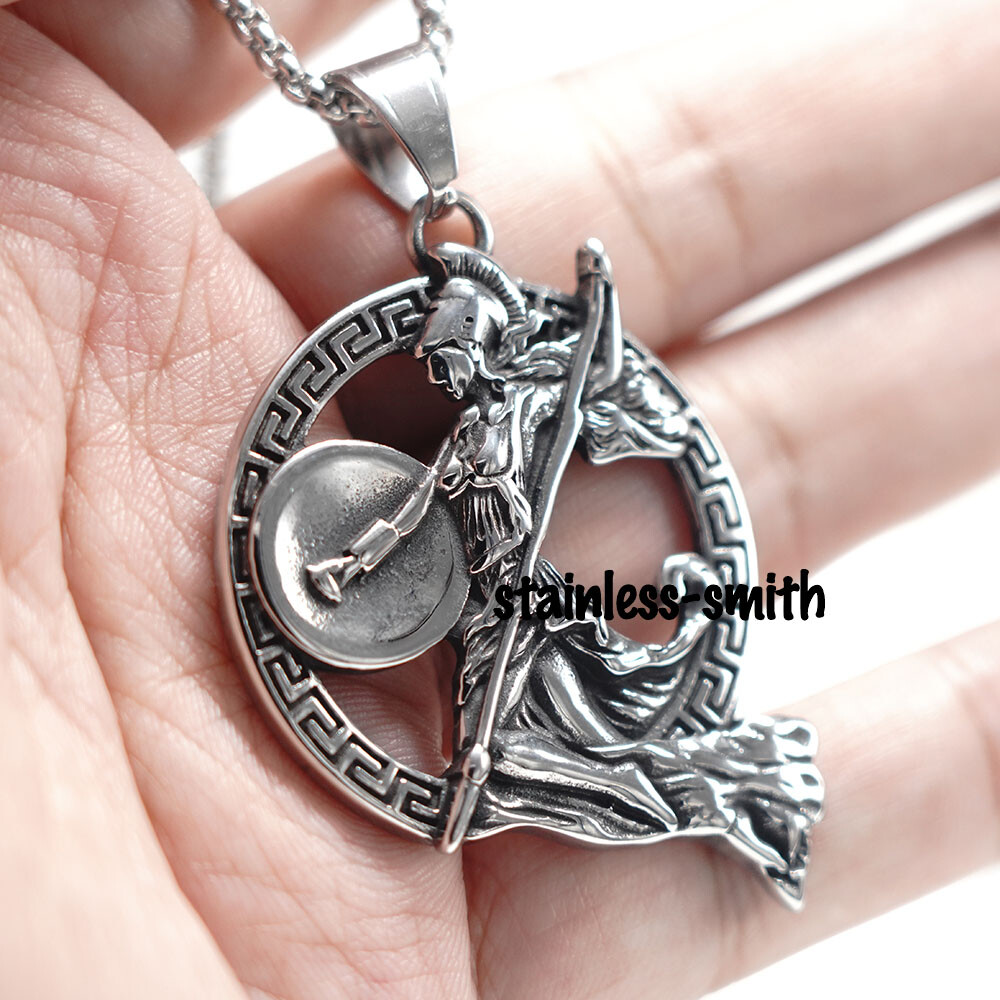 SMITH Stainless Steel Men’s Women’s Luck Greek Mythology Athena Pendant Necklace