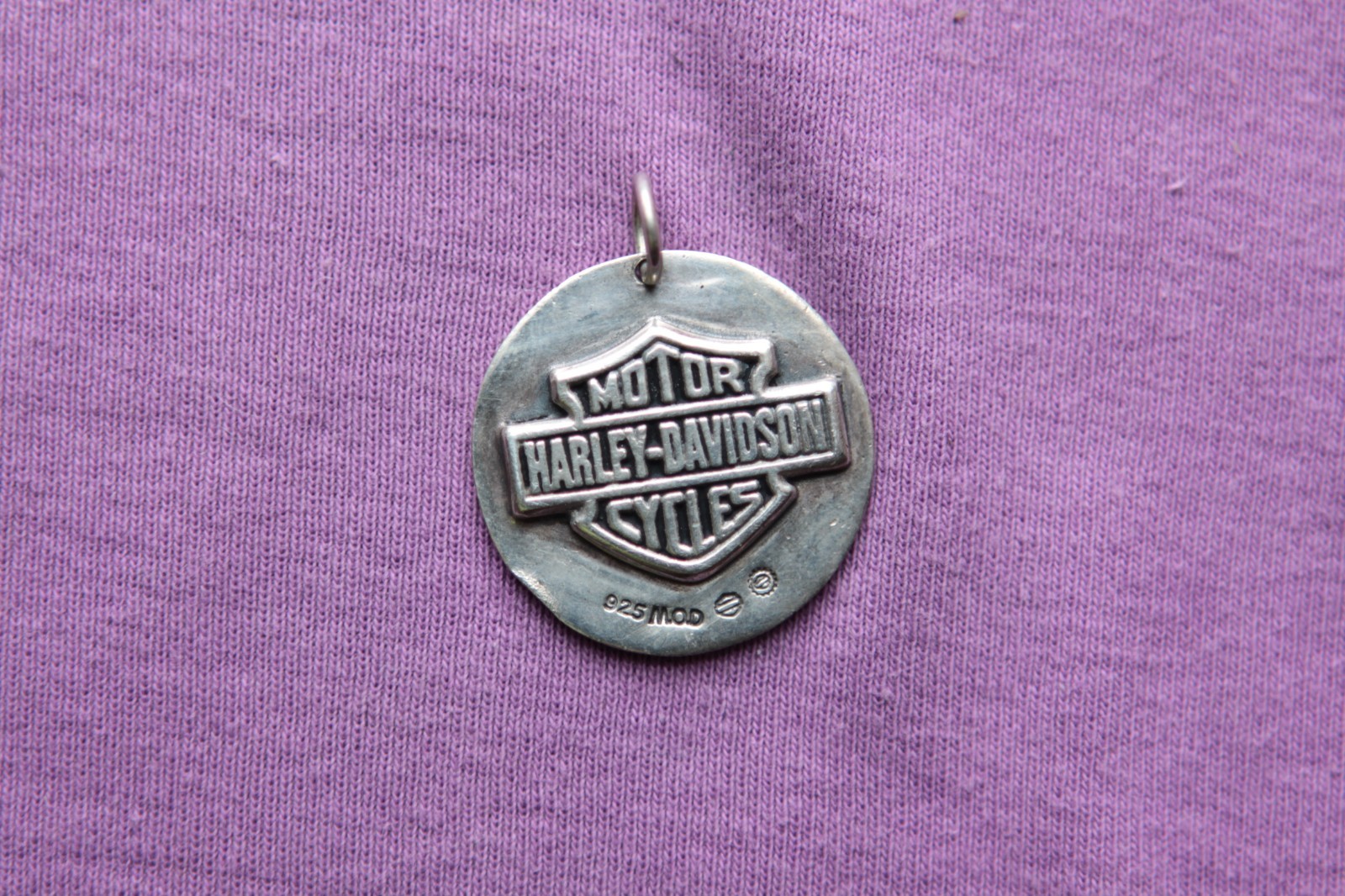 MOD Sterling Silver Harley Davidson Skull Pendant