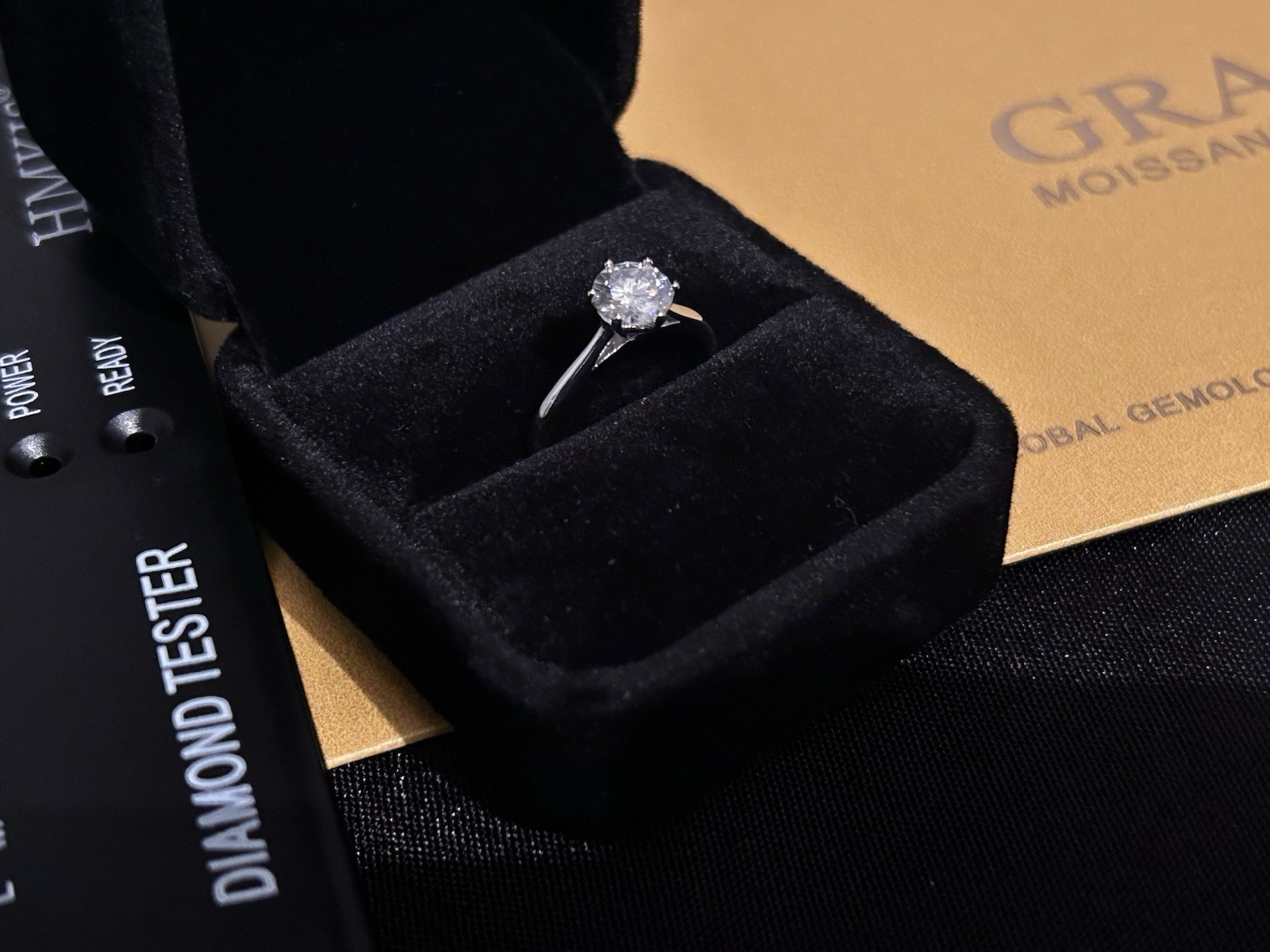 925 Sterling Silver 1 Carat Moissanite Solitaire Ring