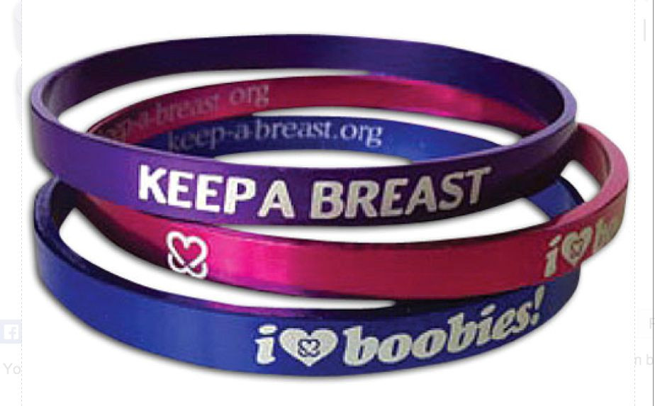 NEW Keep A Breast Foundation I Love Boobies! Rasta Jewel Aluminum Bracelets