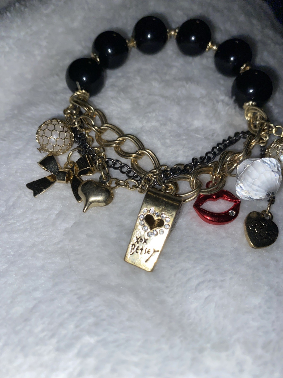 Betsey Johnson Whistle Charm Stretchable Bracelet  Statement