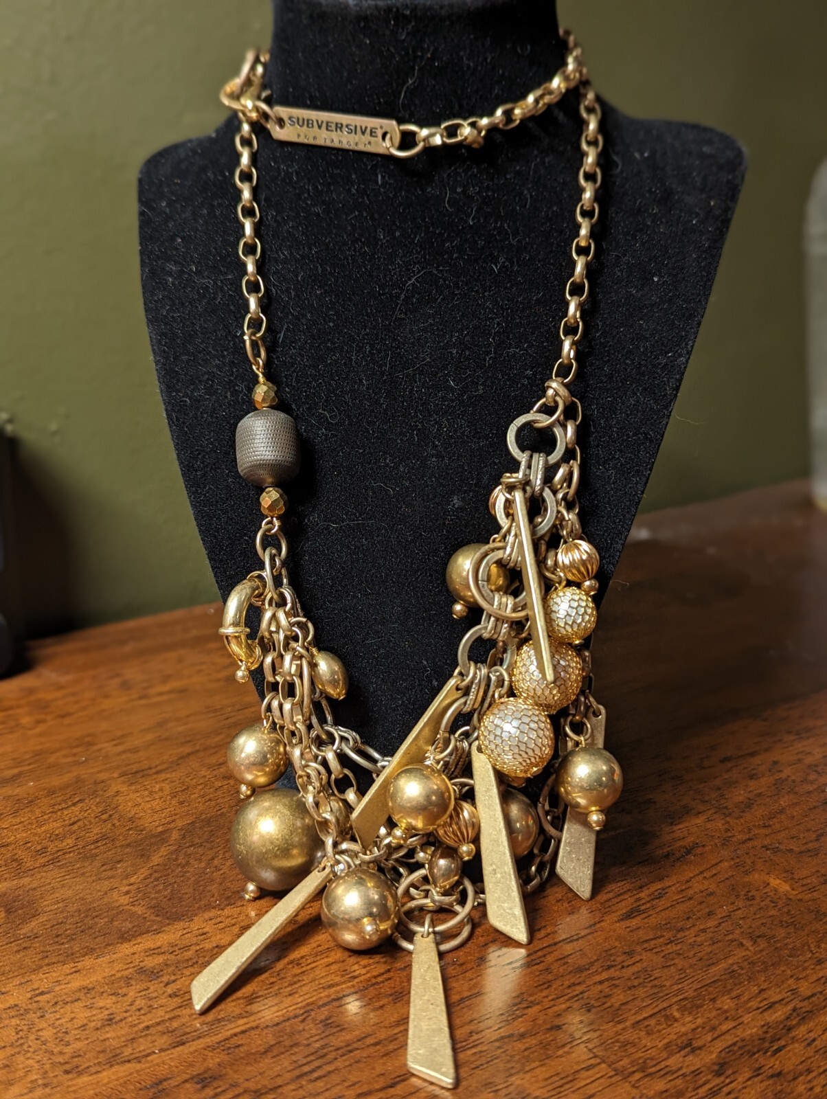 Subversive Large Statement Necklace 30″ Unusual Beads Made For Target Lot Of Fun
