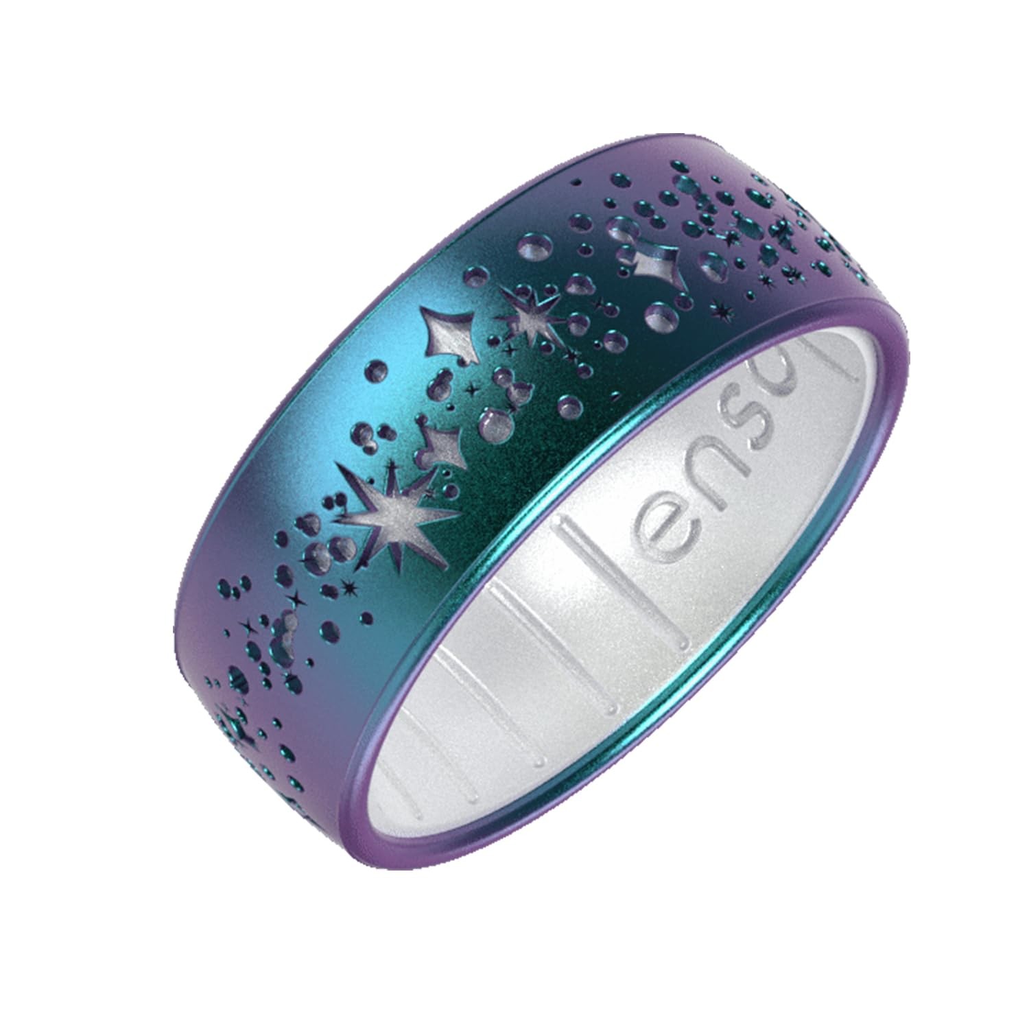 Etched Classic Silicone Rings – Comfortable and Flexible Design – 8mm Wide, 2…