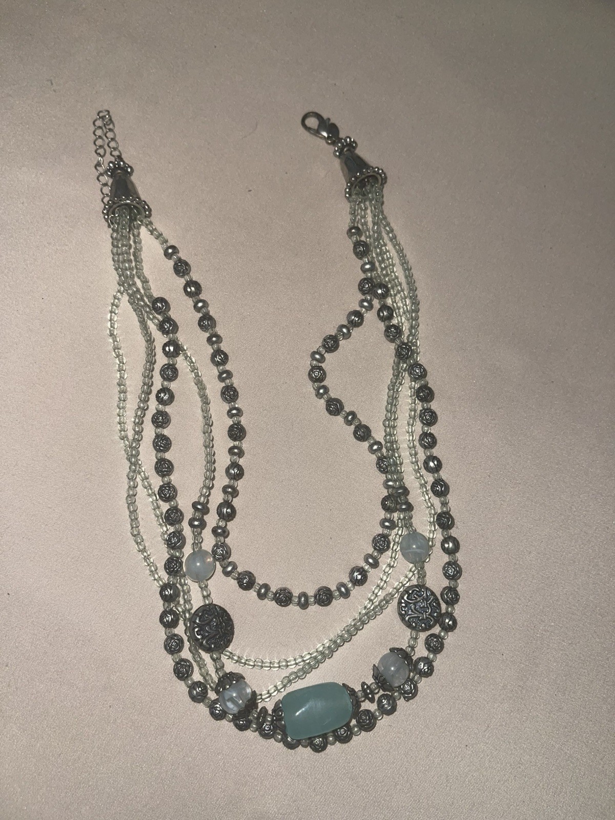 Premier Designs Cool Waters In Antiqued Silver necklace and earrings set