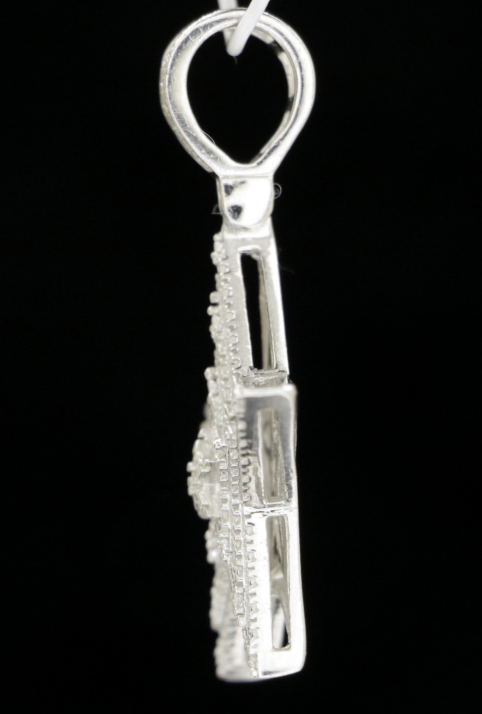 925 Ster. Silver STAR Pendant + CZ 30 x 22 mm 2.8 gr #1492