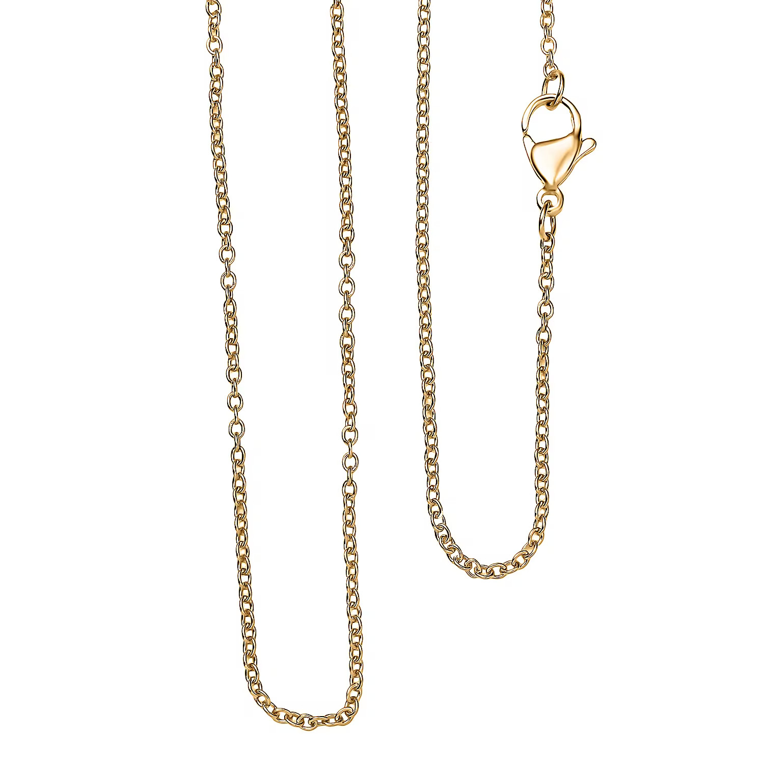 Shop LC Cable Chain in ION Plated Yellow Gold Stainless Steel 20 Inches