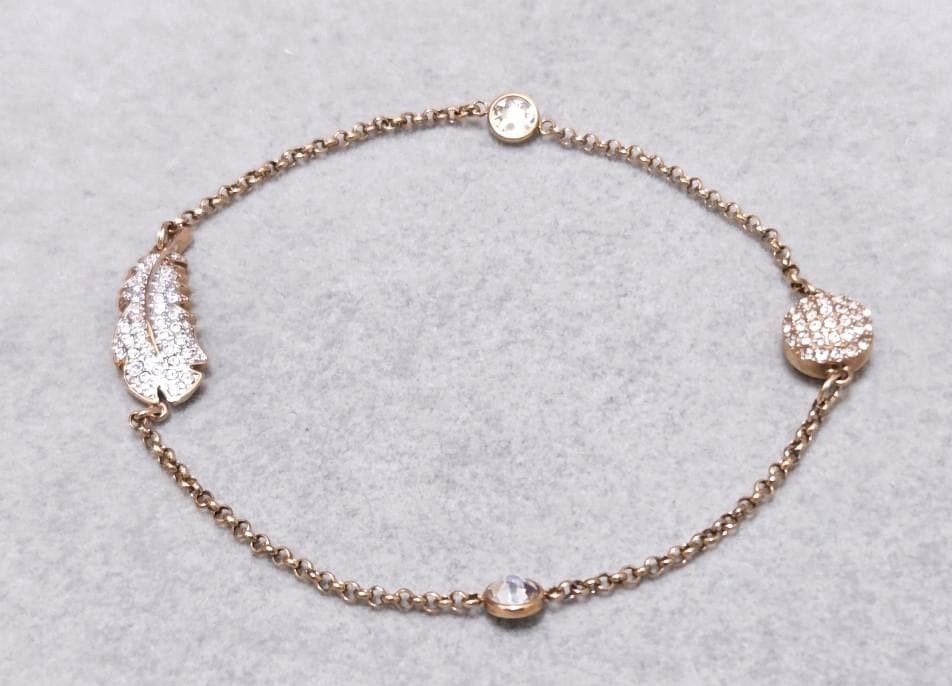 Swarovski Feather Bracelet with Box, Used, 19.5cm