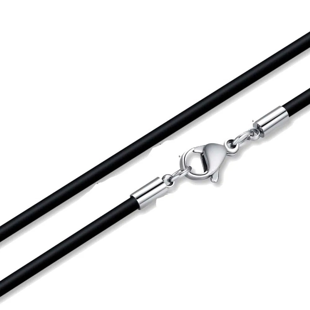 Waterproof Braided Leather Chain Cord Necklace with Stainless Steel Clasp