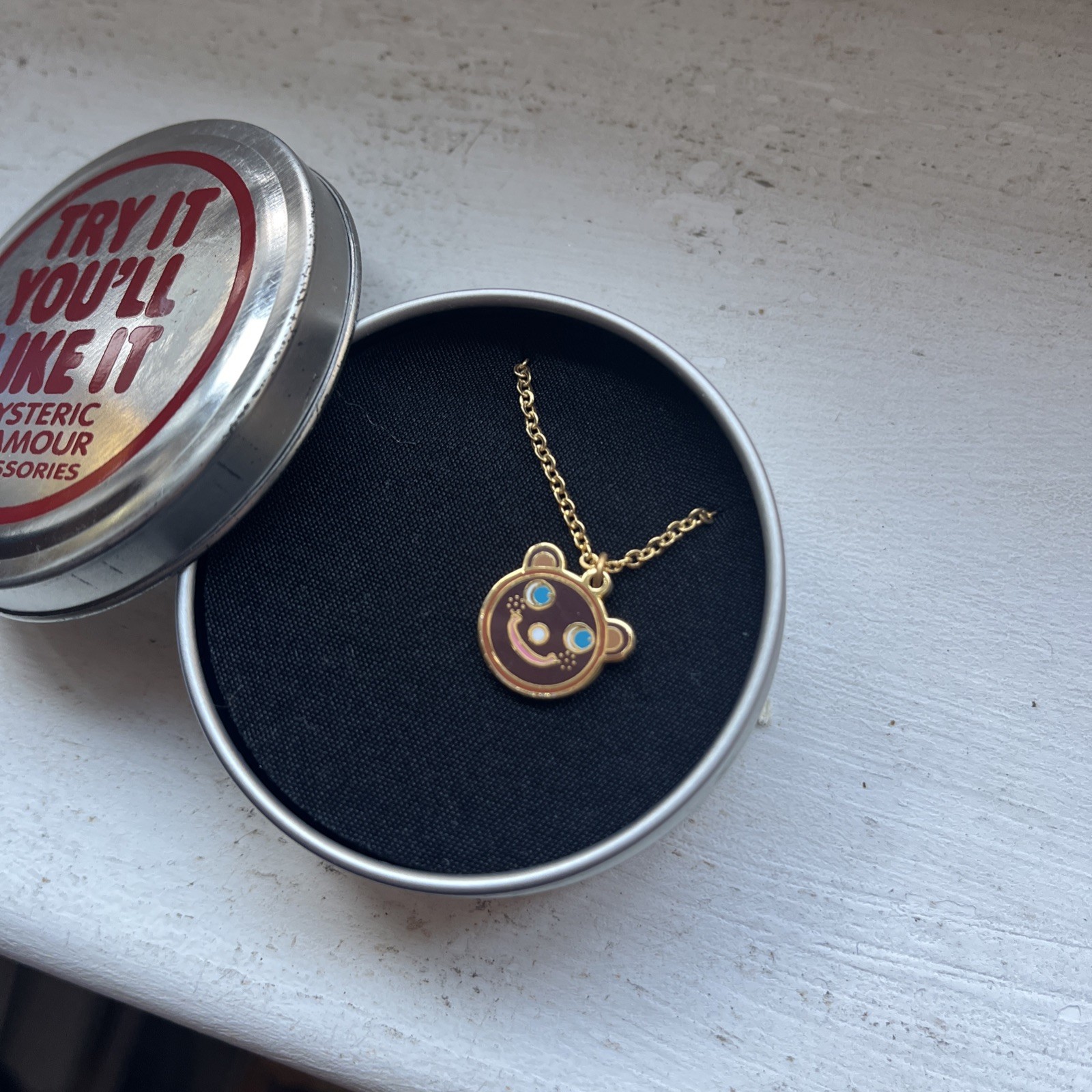 Vintage HYSTERIC GLAMOUR JAPAN silver chain charm bracelet bear