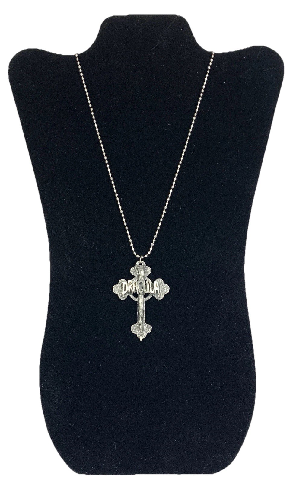 Dracula Cross Skull Vampire Bat Pendants Ball Chain Set of 2 Necklaces a