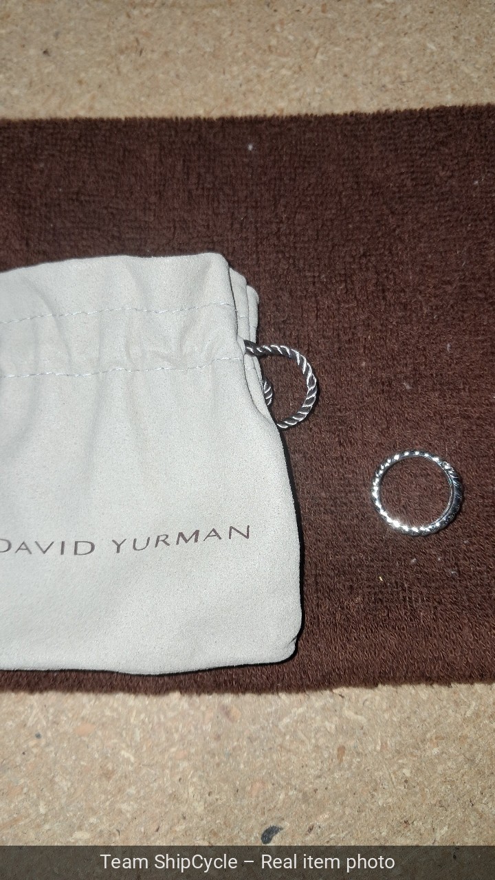 David Yurman Willow Serpent Serpentine Silver Diamond Rope Ring Sz 7 G2U