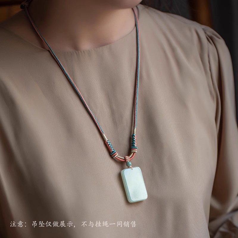 1Pc Handmade Woven Rope Purple Rope Necklace Rope Hanging Rope Necklace