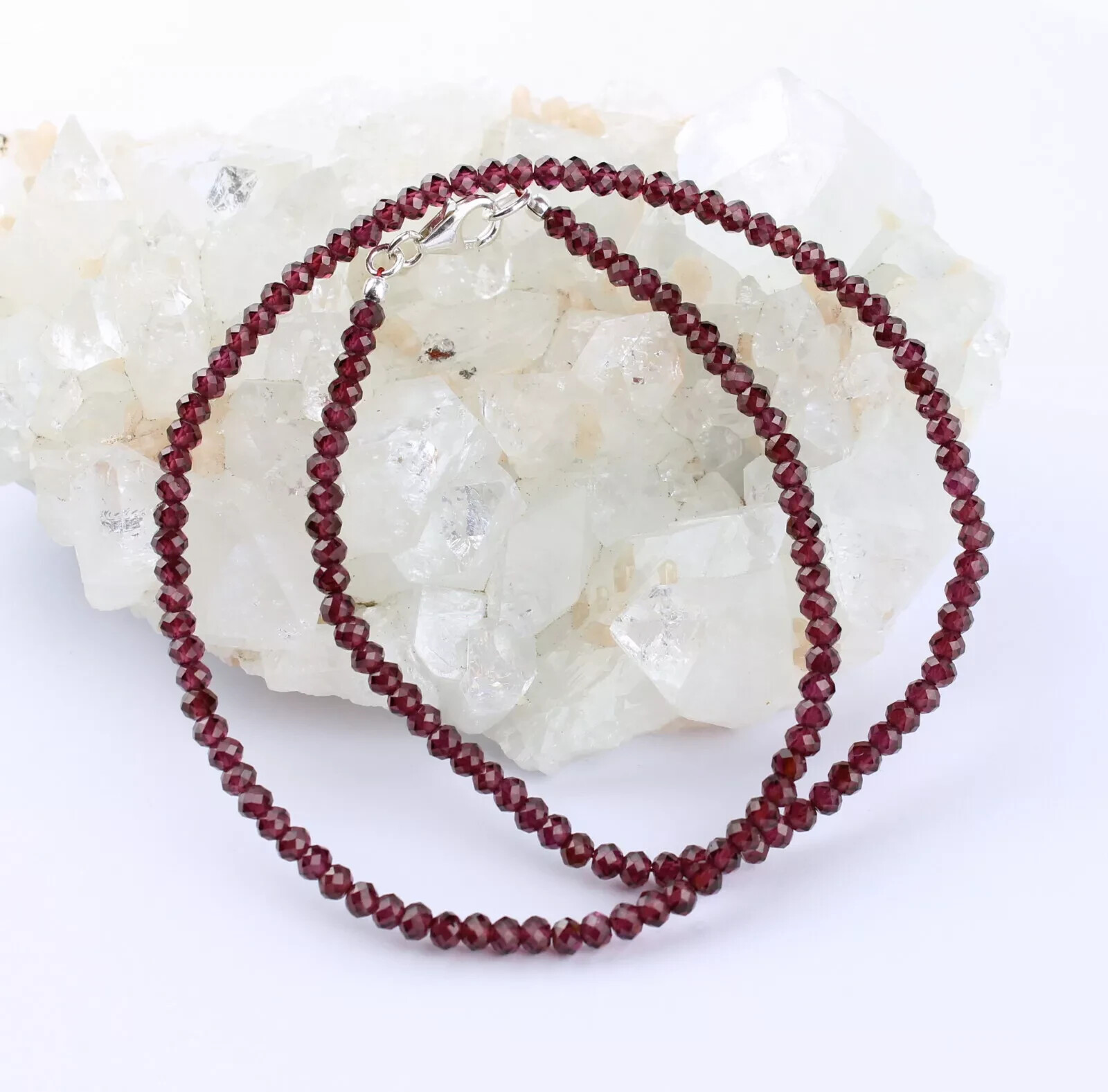 Minimalist Garnet Stone Choker Red Gemstone Queen Necklace January Birthstone