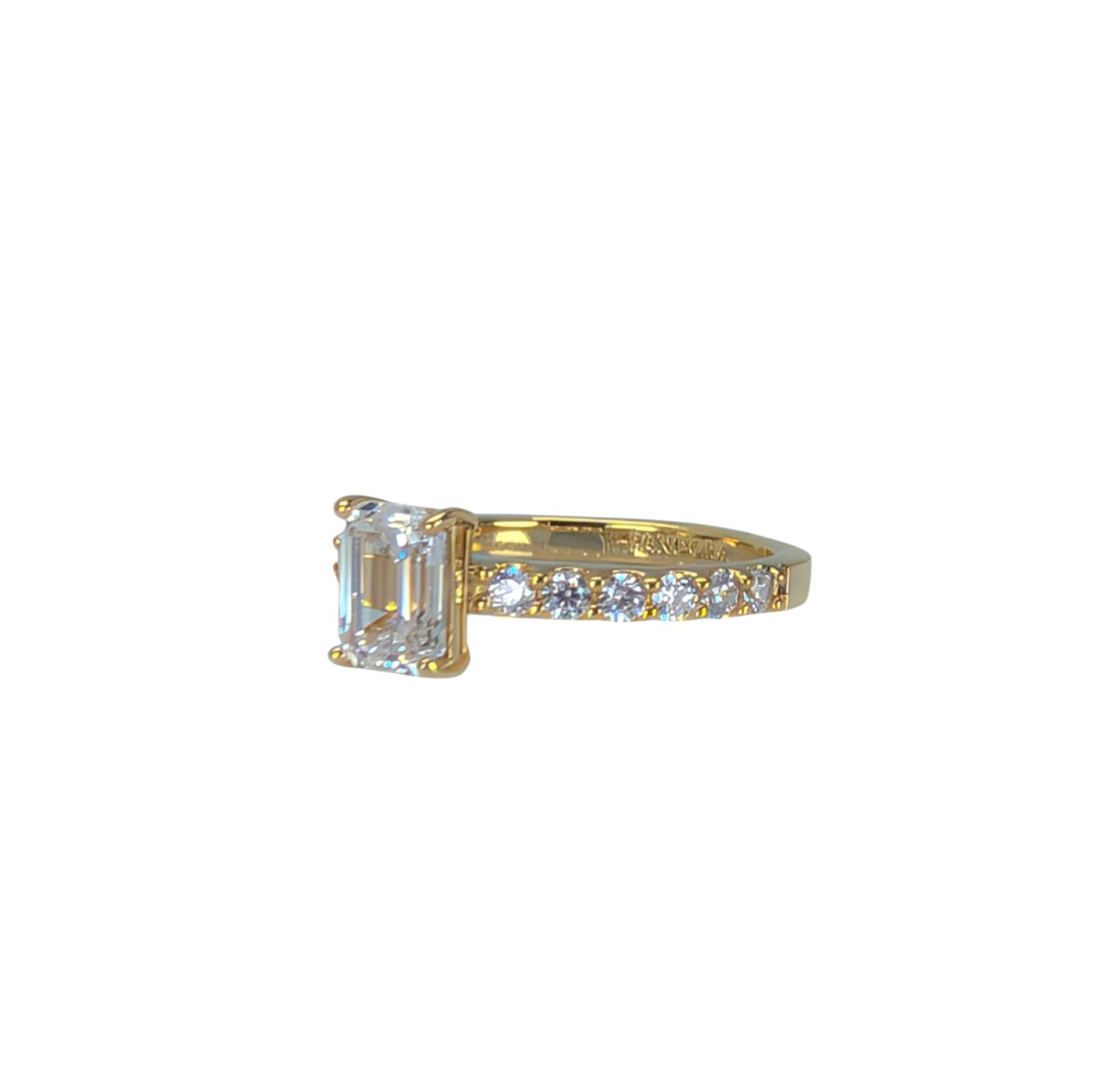 New 100% Authentic PANDORA 14k G Pave Sparkling Rectangular Halo Ring 164506C01