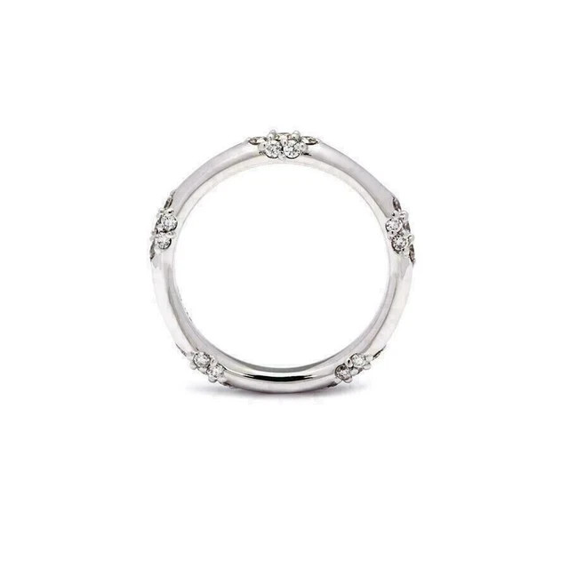 0.50 CT Lab Grown diamond Wedding Band Promise Ring 14k white Gold plated 925