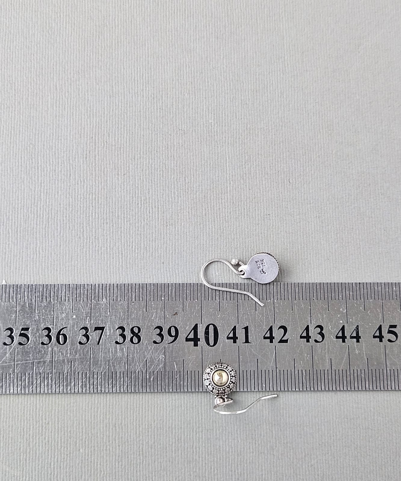 Samuel B 925 Sterling Silver 18K Solid Gold Round Artisan Earrings Designer