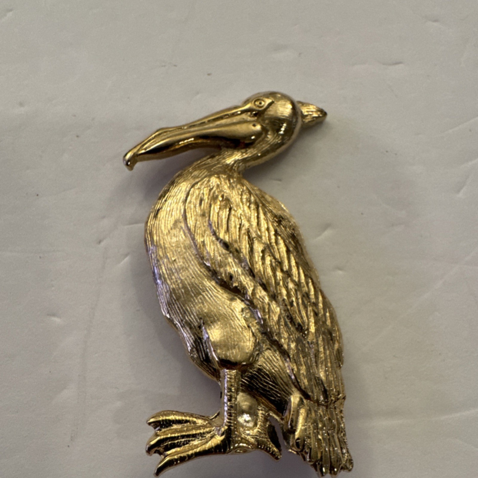 Vintage Gold Tone Pelican Brooch Pin Lot of 2 Louisiana State Bird Lapel Pins