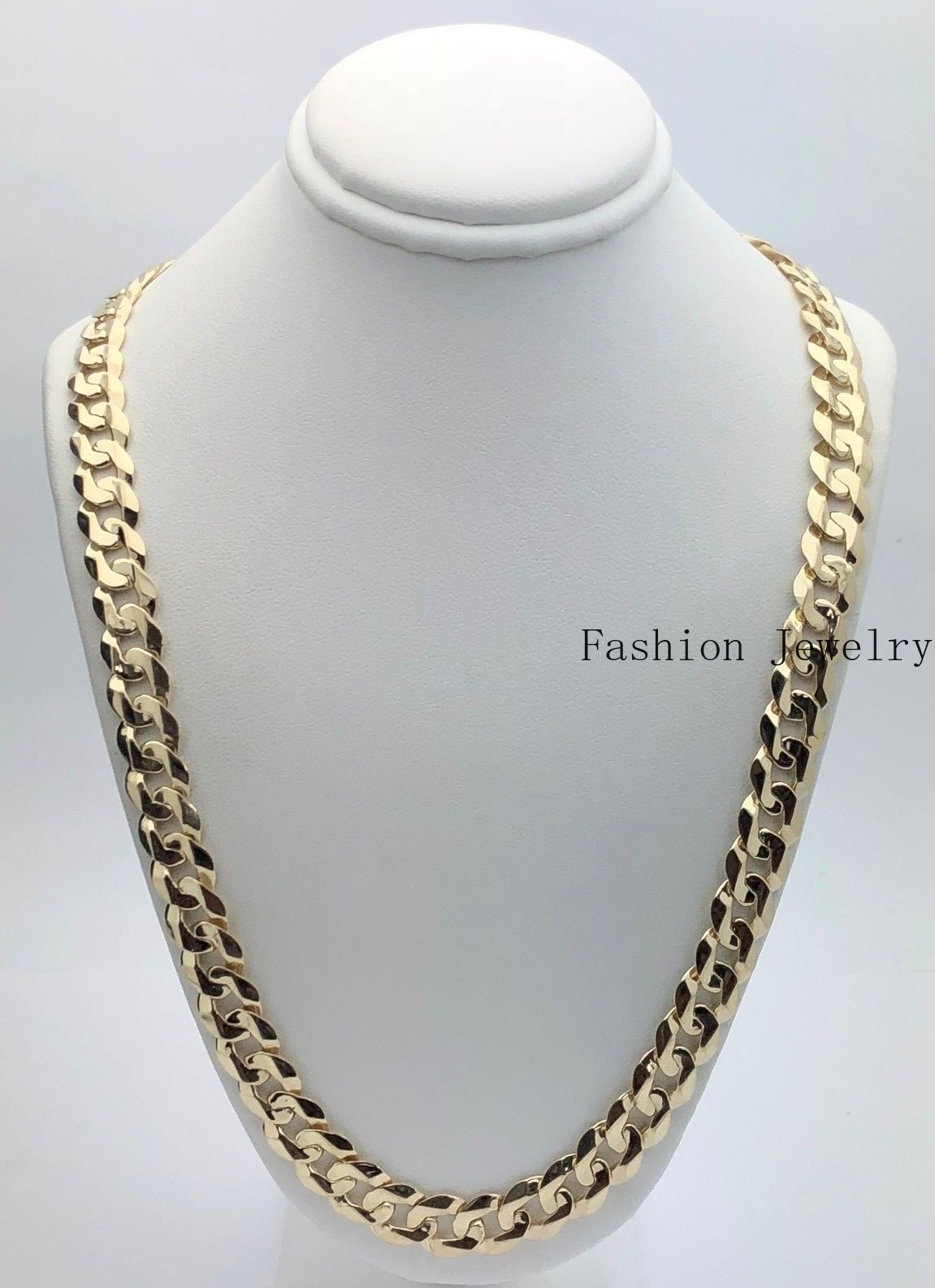 14k Yellow Gold Solid Curb Cuban Link Chain Necklace 26″ 9mm 55.1 grams