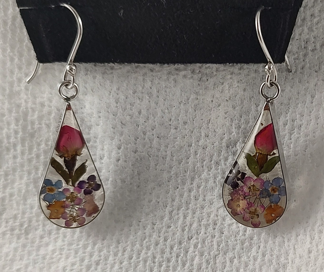 ATI 925 Mexico Genuine FLOWERS Dangle Earrings Sterling Silver Unique!