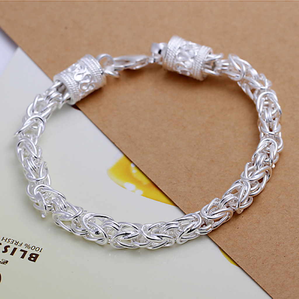 Women’s Unisex Sterling Silver Link Chain 8 Inches Lobster Bracelet L59