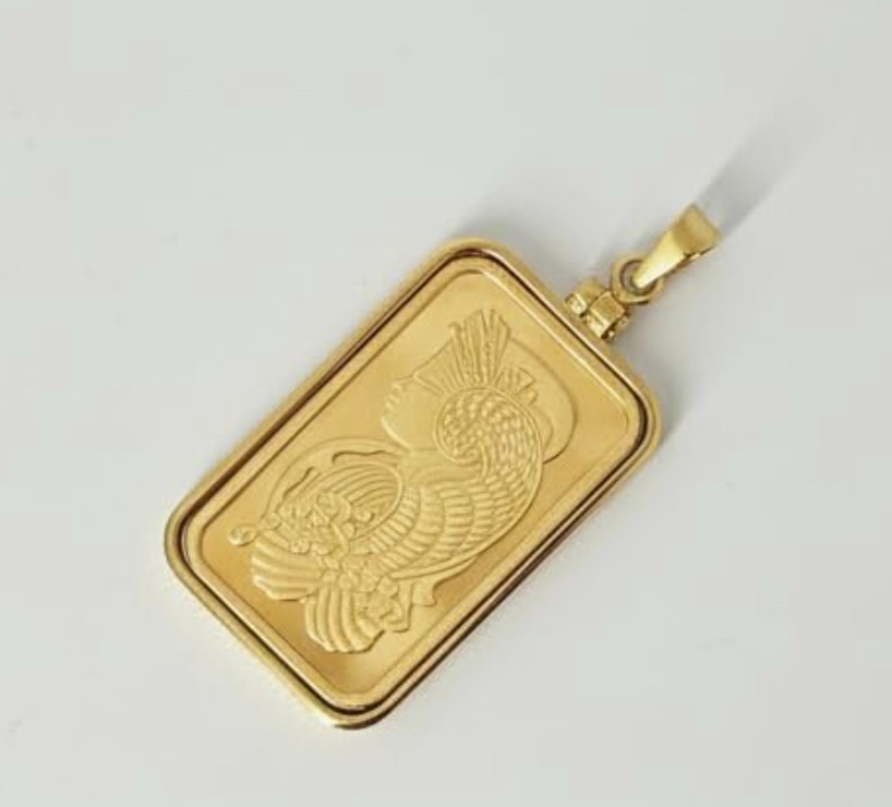 14k gold plated over steel bezel frame for 1 oz credit suisse Pamp Lady Fortuna