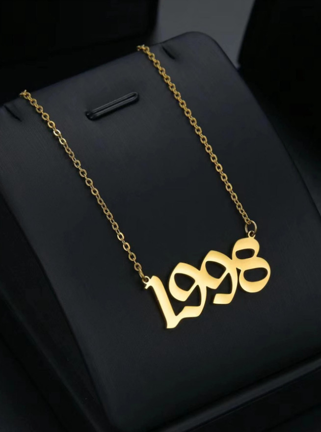 Personalized Birth Year Date Necklace Jewelry 1970 To 2026 Gold Number Pendant