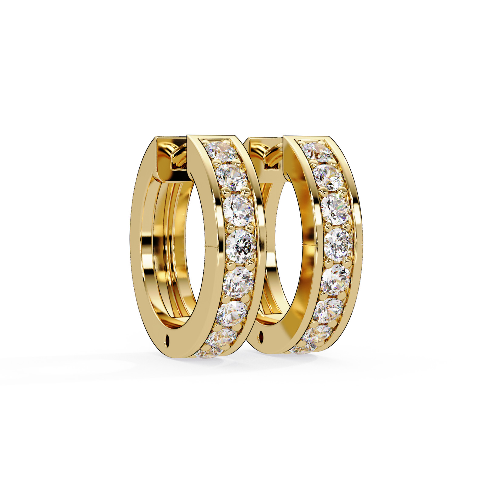 Round Lab Grown Diamond Huggie Hoop Earrings 0.50CTW 925 Sterling Silver DEF VVS