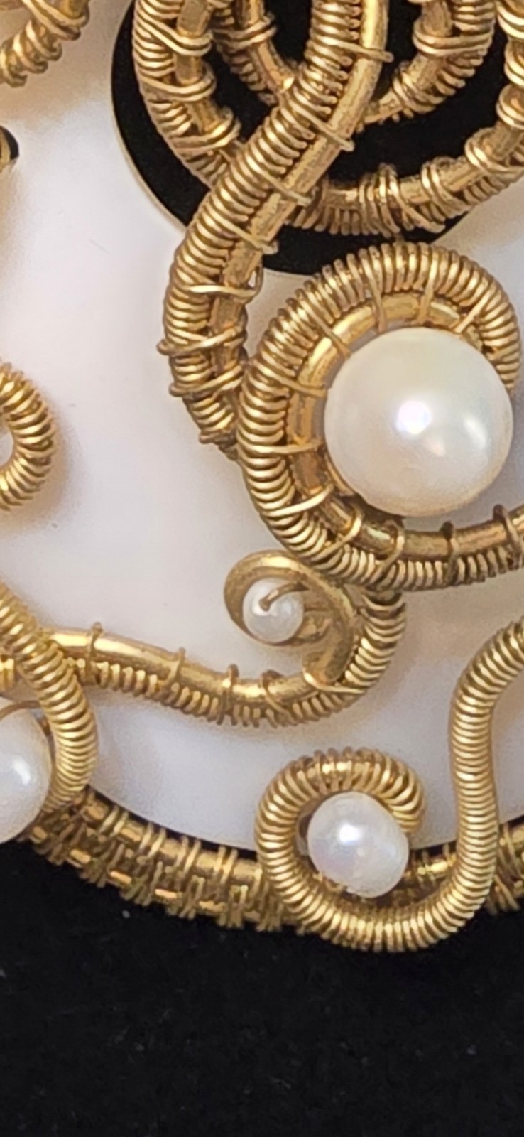 10 Pc Egyptian Artisan Brass Wire Wrapped Freshwater Pearl Jewelry Lot New