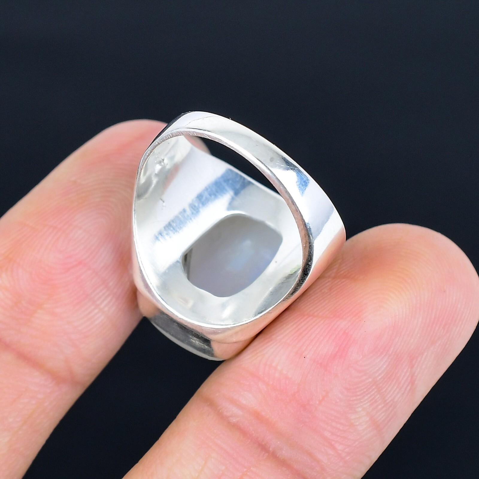 Rainbow Moonstone Gemstone Ethnic Handmade Man’s Ring Jewelry Gift LG-1111