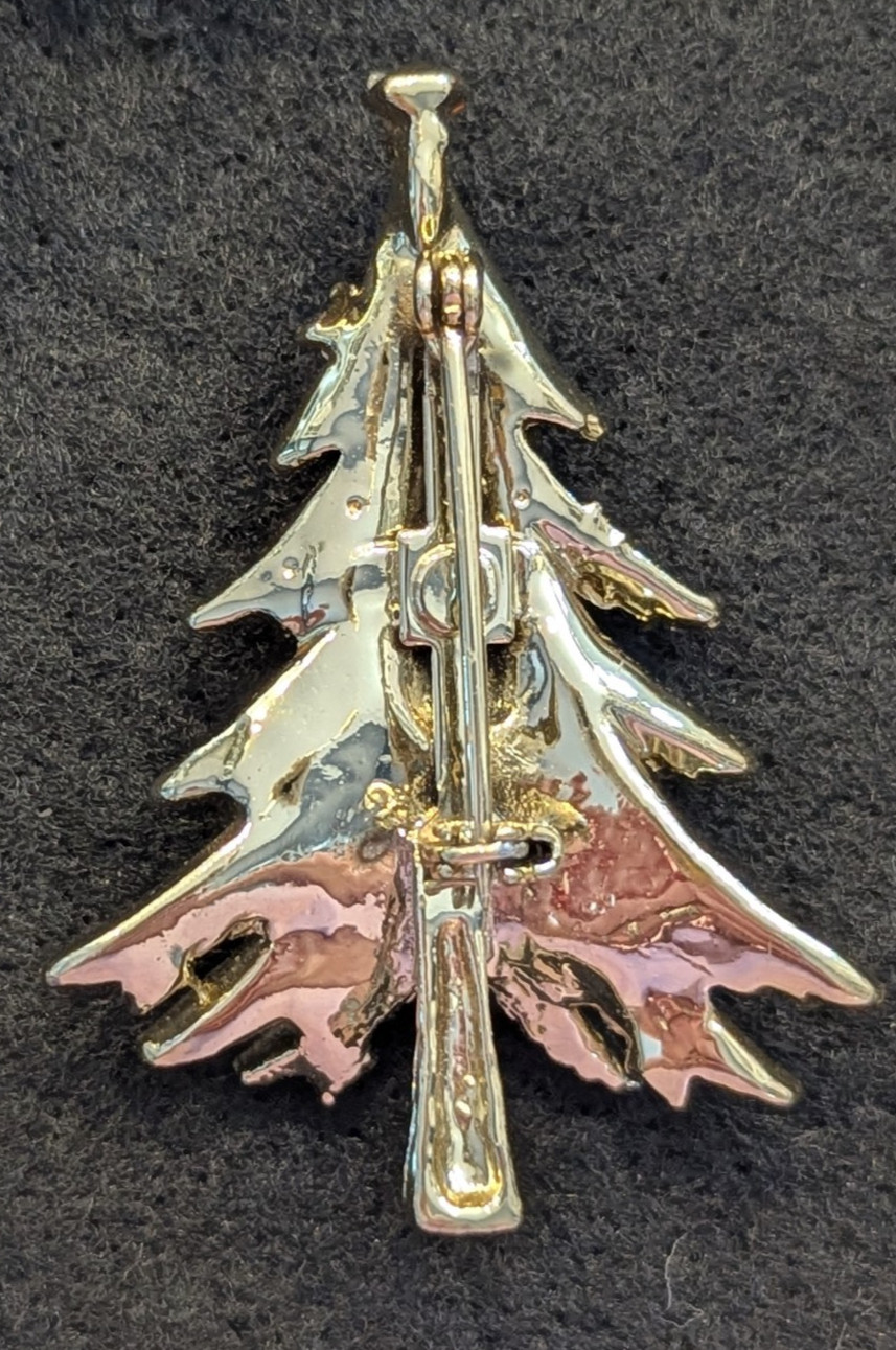 Christmas Tree Lot of 7 Vintage New Pin Brooch Repair As Is Missing Rhinestones