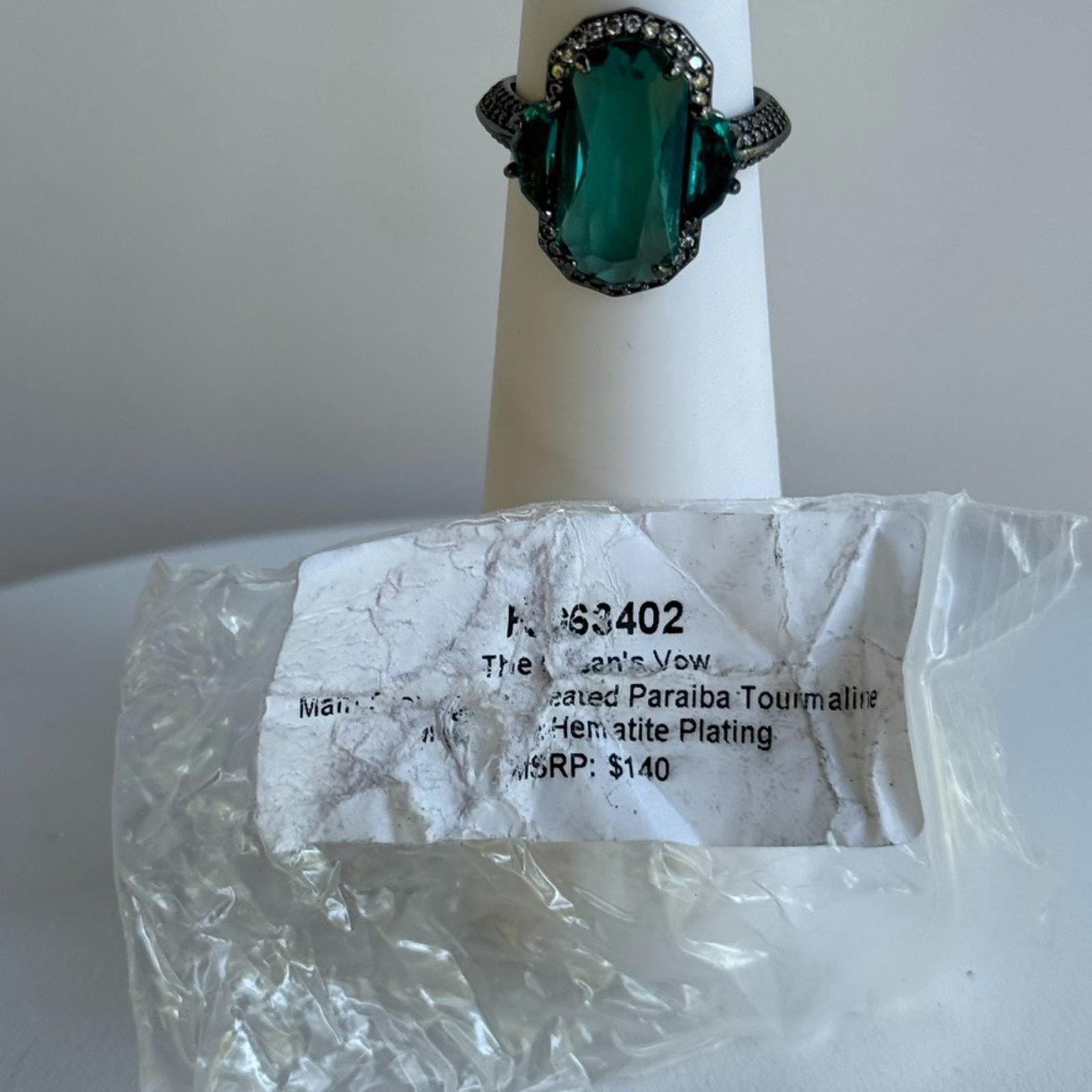 Bomb Party Sirens Ring Sz 7 RG63402 “The Ocean’s Vow” Paraiba Tourmaline on Hema